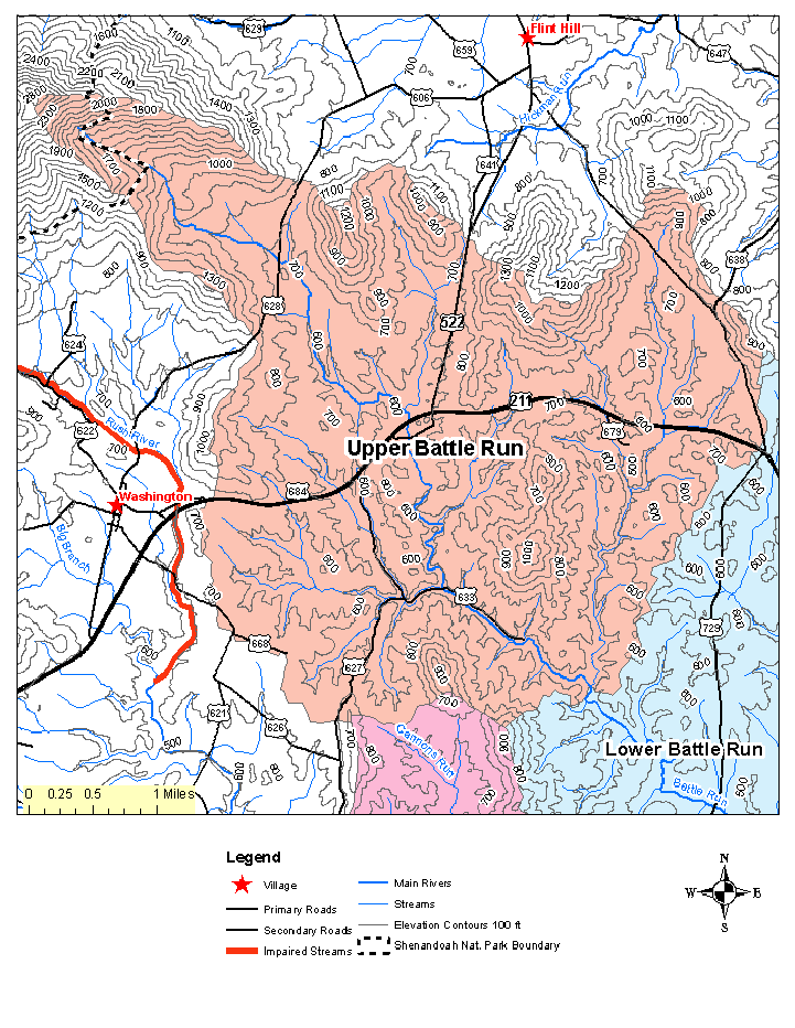 Upper Battle Run, Topographic Map